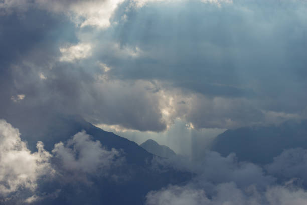 istock Stormy clouds above the mountains. 1742055548