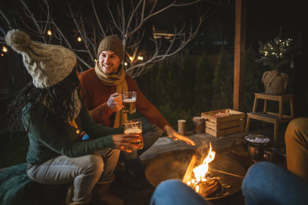 istock Enjoying by the campfire on a winter night 1742064912