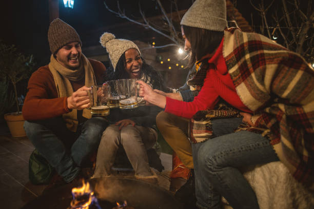 istock Enjoying by the campfire on a winter night 1742067162