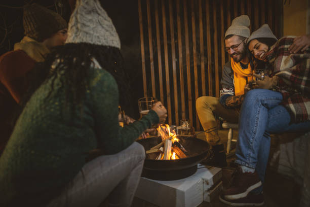 istock Enjoying by the campfire on a winter night 1742068206