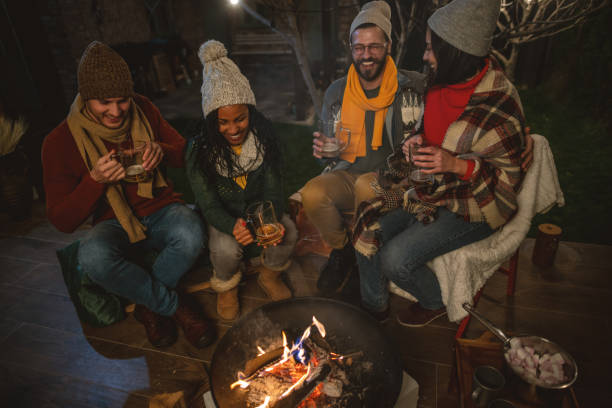istock Enjoying by the campfire on a winter night 1742068741