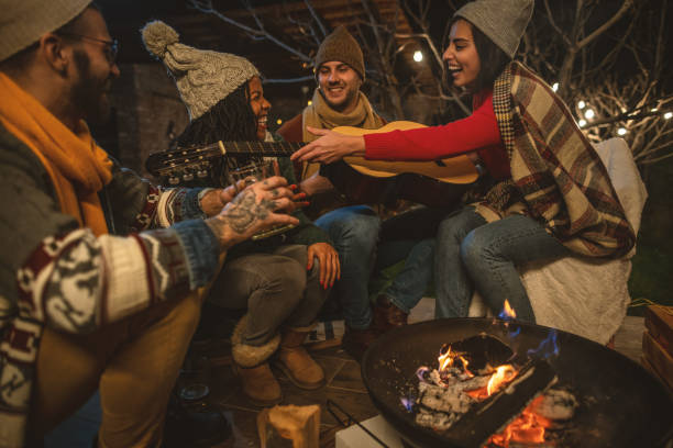 istock Enjoying by the campfire on a winter night 1742079524