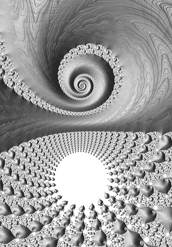 Spirals and design come together to create a Yang Yang like fractal blend.
