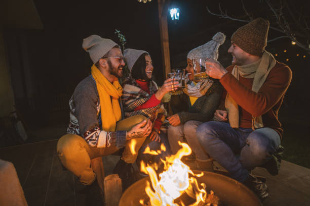 istock Enjoying by the campfire on a winter night 1742079915