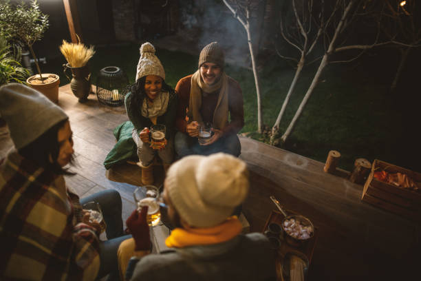 istock Enjoying by the campfire on a winter night 1742083739