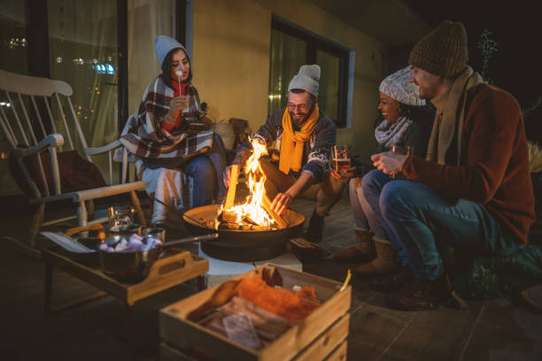 istock Enjoying by the campfire on a winter night 1742091435
