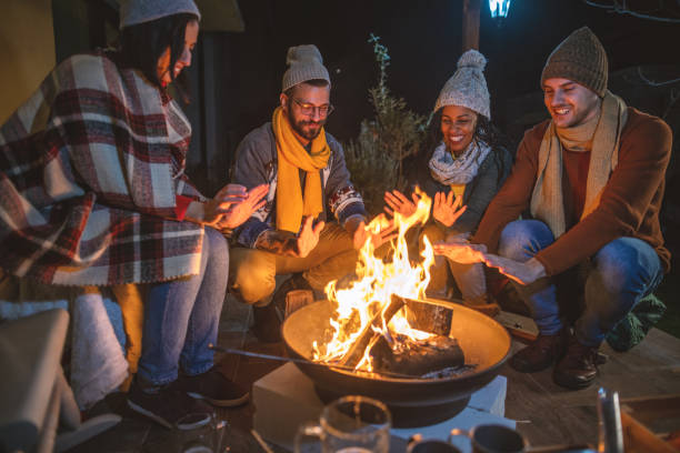 istock Winter night around the fireplace 1742091989