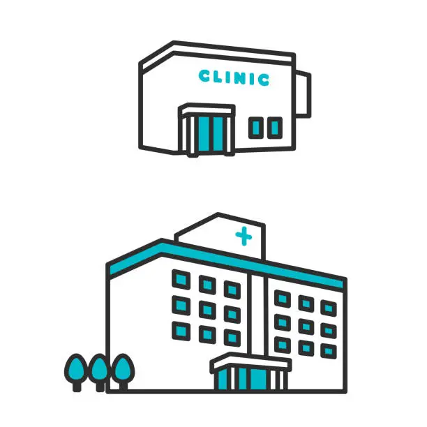 Vector illustration of Clinic & General Hospital