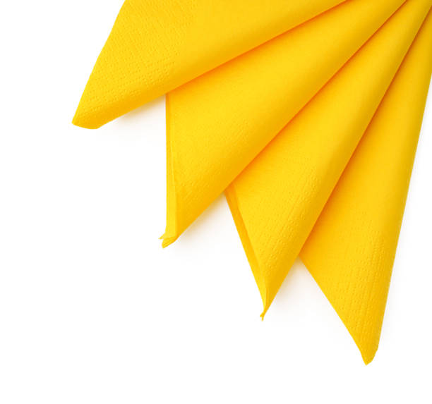 istock Yellow paper napkins on white background studio shot 1742115658