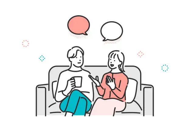 Vector illustration of Couples discussing