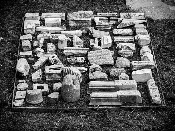 Archeologists have disposed a group of old roman ruins into a square.