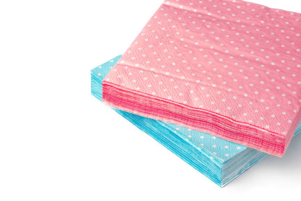 istock Stack of paper napkins on white background 1742129659