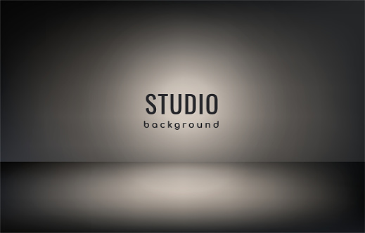Empty studio background with spotlight. Studio room with spotlight vector background.