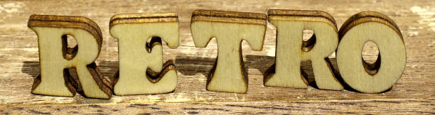 istock create text RETRO from wooden letter alphabet 1742143283