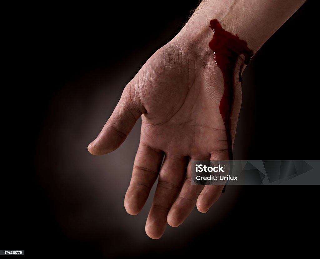 Suicide Attempt Bleeding Wrist Of Human Hand Stock Photo - Download Image  Now - Blood, Dagger, Wound - iStock