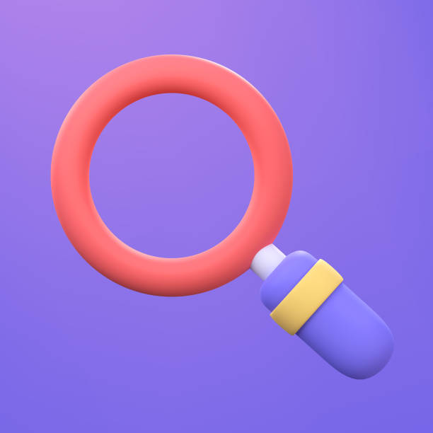 istock 3D magnifying glass icon. Office business element with clipping path. 1742159335