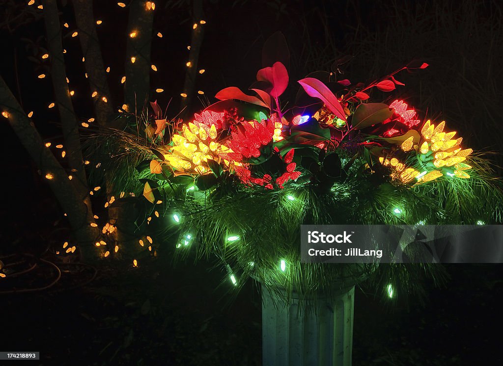 Christmas Lights at Night Beauty In Nature Stock Photo