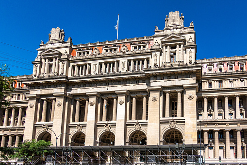 Exterior of the Palacio de Justicia, Justice palace, Corte Suprema de Justicia de la Nacion, the supreme court ot the nation at Buenos Aires, Argentina.