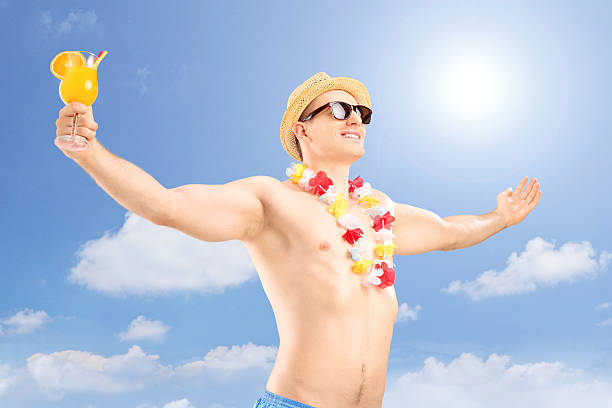 istock Man with cocktail expressing happiness 174222531