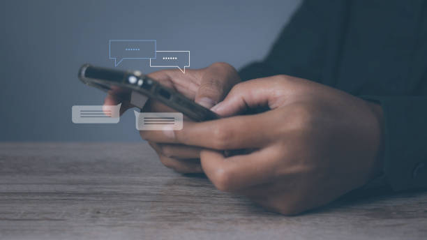 istock Man using smartphone with social media to interactions icon on internet post. 1742244782