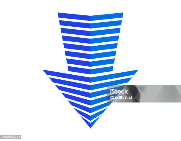 Down Triangular Pointer A Downward Pointer With A Triangular Arrow Stock Illustration ...