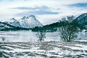 Winter landscape at the Vesteral island in Northern Norway