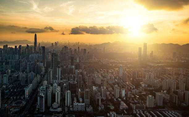 istock Shen zhen night city scape 1742265035