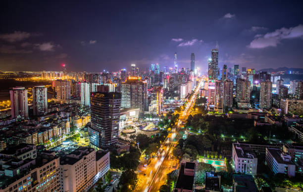 istock Shen zhen night city scape 1742265593