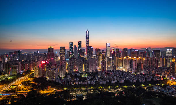 istock Shen zhen night city scape 1742266131