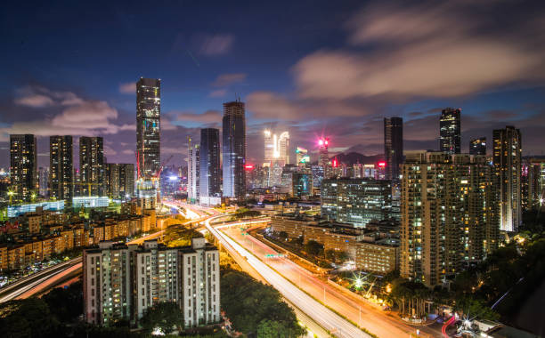 istock Shen zhen night city scape 1742268885