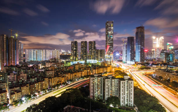 istock Shen zhen night city scape 1742268891