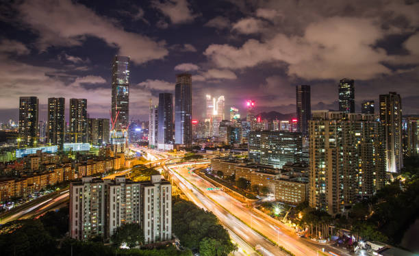 Shen zhen night city scape
