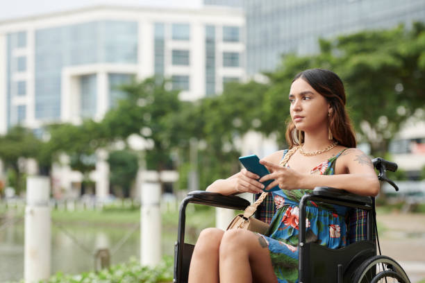 istock Pensive Young Woman with Disability 1742269961