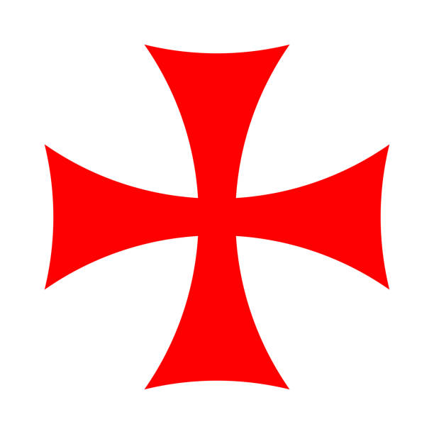 Knights Templar cross, a military order of Catholic faith in the Middle Ages Knights Templar cross. Symbol of the Poor Fellow-Soldiers of Christ and of the Temple of Solomon. Military order of Catholic faith in the Middle Ages, headquartered on the Temple Mount in Jerusalem. knights templar symbols stock illustrations