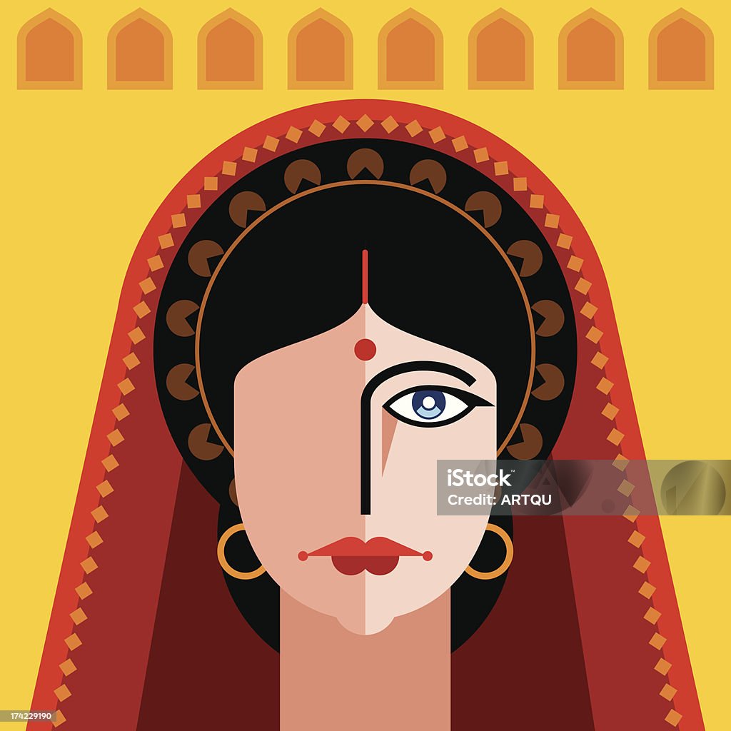indian lady Retrato - Vetor de Adulação royalty-free