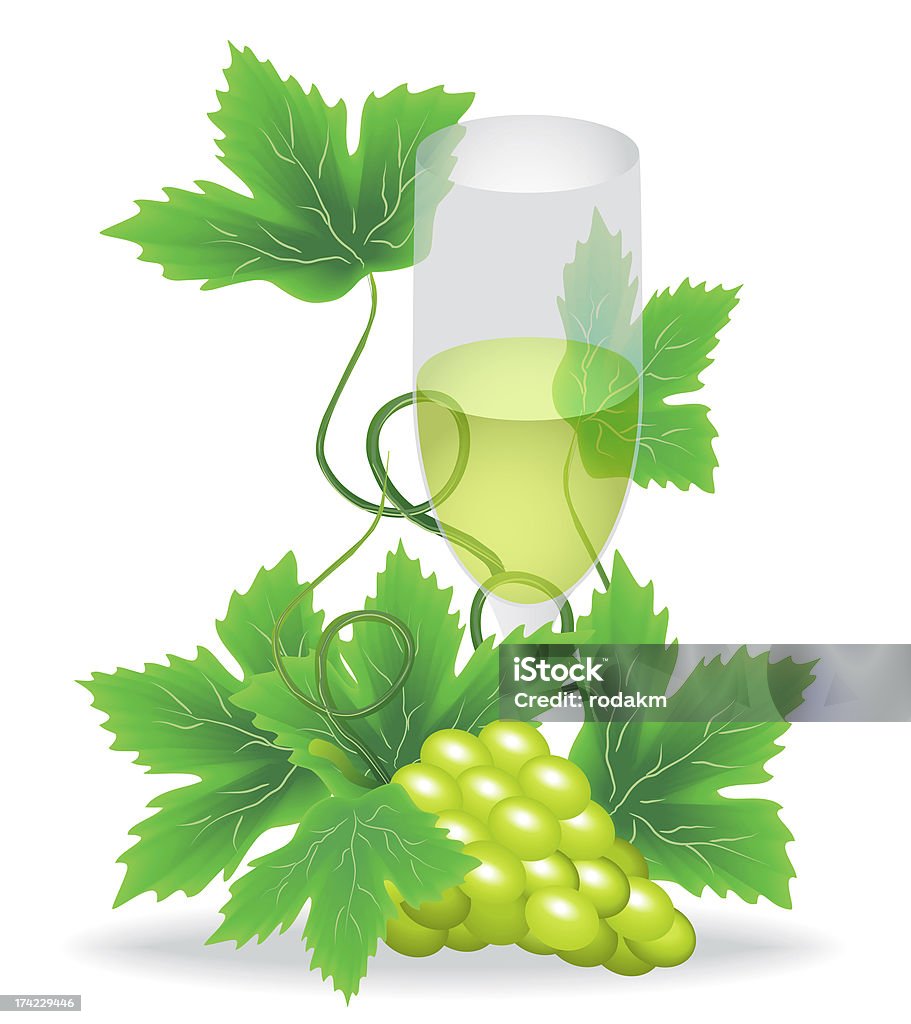 Bicchieri di vino bianco - Illustrazione stock royalty-free di Agricoltura