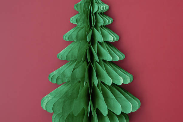 istock Greeting card from paper Christmas tree. 1742295178