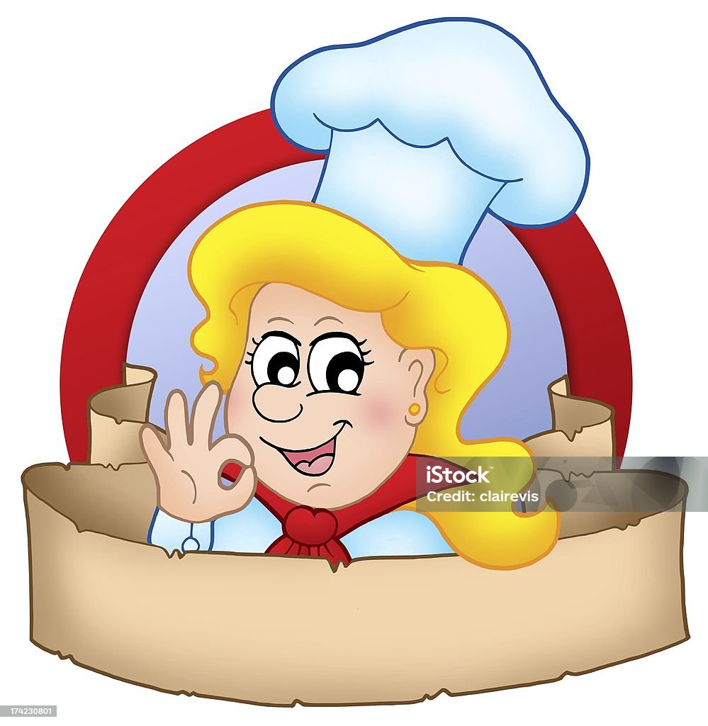 Phim Hoạt Hình Đầu Bếp Người Phụ Nữ Trong Vòng Tròn Hình ảnh Sẵn ...