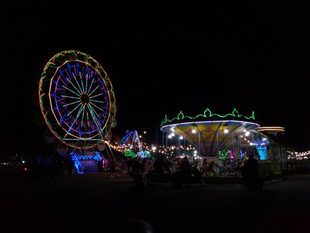 istock Ferris wheel on a background of the starry night sky 1742308659