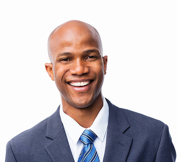 istock One young businessman on a white background smiling 174231334