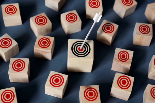 istock Focus on the main target or goal, life business education and self development, real target hit by an arrow 1742320661