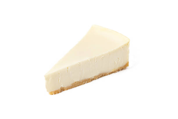 istock Slice of classical cheesecake new york vanilla on white background isolated top view 1742320713
