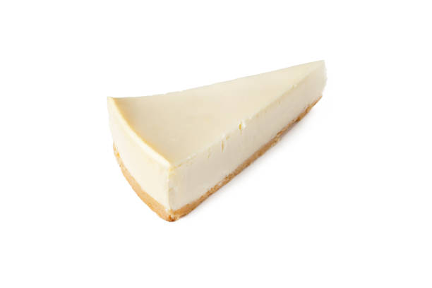 istock Slice of classical cheesecake new york vanilla on white background isolated back view 1742320747