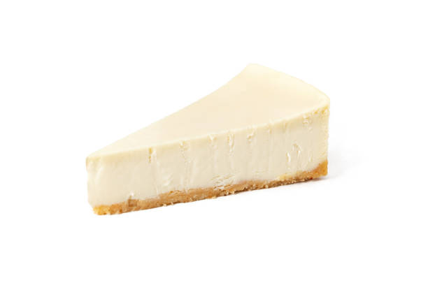 istock Slice of classical cheesecake new york vanilla on white background isolated 1742320751