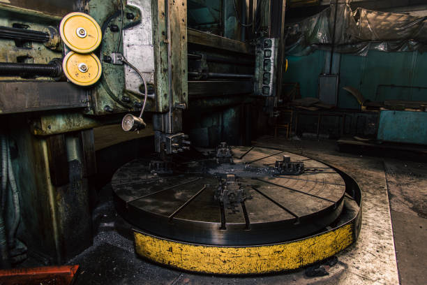 istock Old equipment, machines, tools in a rustic style in an abandoned mechanical factory 1742333154