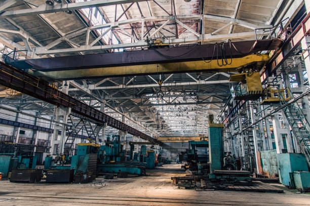 istock Old equipment, machines, tools in a rustic style in an abandoned mechanical factory 1742333159