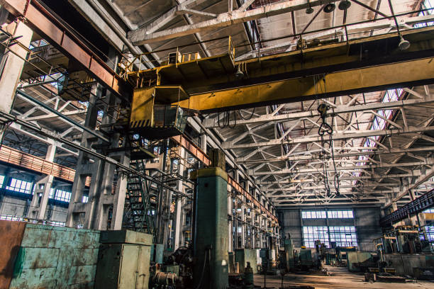 istock Old equipment, machines, tools in a rustic style in an abandoned mechanical factory 1742333527