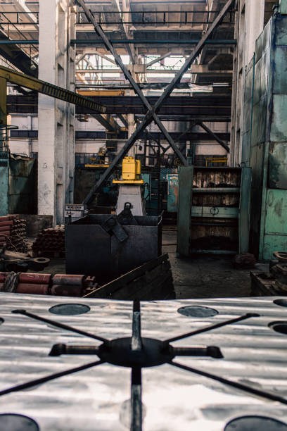 istock Old equipment, machines, tools in a rustic style in an abandoned mechanical factory 1742334332