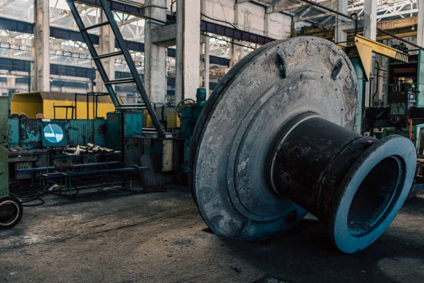 istock Old equipment, machines, tools in a rustic style in an abandoned mechanical factory 1742334940