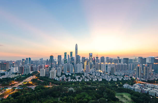 istock Shen zhen night city scape 1742342267